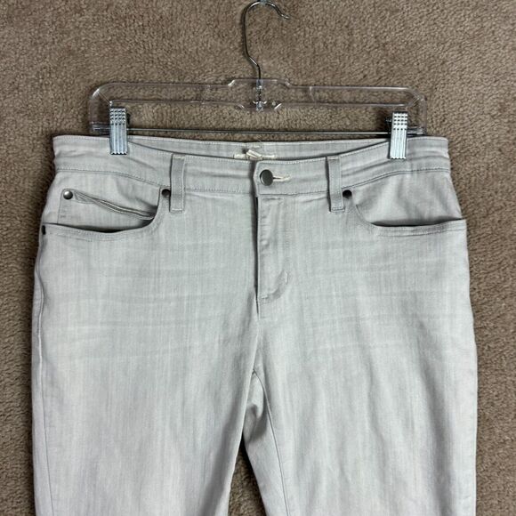 Eileen Fisher Jeans Womens Size 10 Light Gray Slim Straight Fit Organic Cotton - Picture 2 of 11